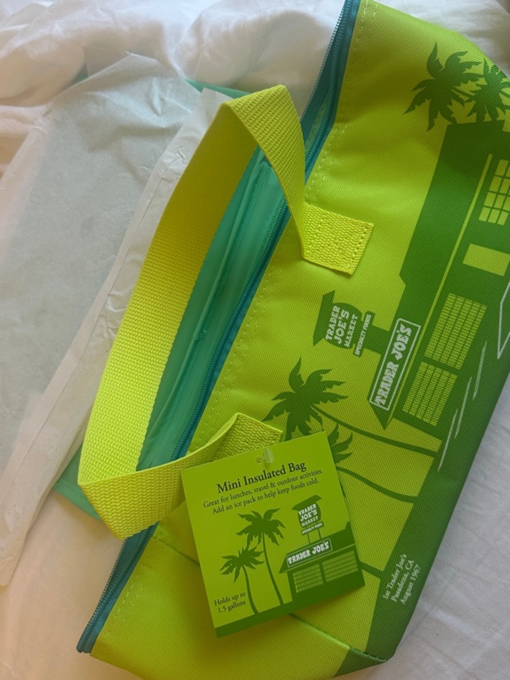 Trader Joe's Lime Green Mini Insulated Bag